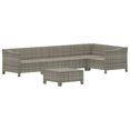 thumbnail image 2 of vidaXL 6 Piece Garden Lounge Set with Cushions Grey Poly Rattan, 2 of 5