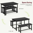 thumbnail image 3 of TROPOW Desk Chair,Kitchen Table Set with 2 Benches, Farmhouse Dining Room Table Set Metal Wood Rectangular Dining Table for Small Space, Apartment, Black, 3 of 7