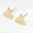 thumbnail image 2 of Pendientes de tuerca con forma de triángulo para mujer y niña, accesorio de joyería dorado, 2 of 4