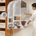 thumbnail image 4 of Wardrobe Organizer, Garment Bag, Hanging Clothes Storage with 4 Zippered Pockets, Transparent Window, Travel & Closet Use, 4 of 6