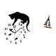 thumbnail image 5 of Reloj de pared silencioso con diseño de gato navegante y decoración de barco, movimiento silencioso, analógico, ideal para , comedor, esc, 5 of 8