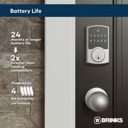 Brinks Electronic Touchpad Deadbolt with Pro-Guard, Transitional, Satin Nickel