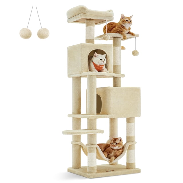 Torre para gatos Cat Tree Feandrea de 155 cm con rascadores y hamaca