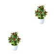 thumbnail image 4 of Guardoinrt Choose Favorite Colors Fake Potted Plants Designed For Any Room Artificial Plant Zhaocai Tree Fruit 2Set, 4 of 6