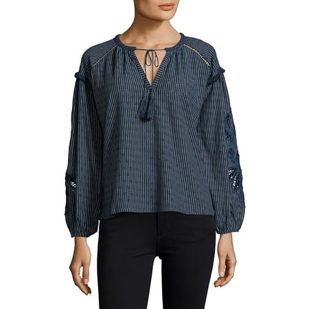 Embroidered Long-Sleeve Top