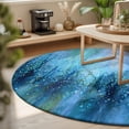 thumbnail image 3 of Round Rugs 3Ft, Blue Green Round Area Rug Washable Indoor Throw Carpet, Modern Abstract Art Contemporary Small Non Slip Circle Rug for Bedroom Living Room Home Decor Aesthetic, 3 of 8