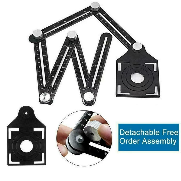 Amerteer Multi Angle Measuring Ruler, Aluminum Alloy Template Tool Drill Guide Ceramic Tile Hole Punch Locator, 6 Fold Measuring Tool for DIY Handymen Builders Carpenters, Tilers, Craftsmen - Walmart.com Amerteer Multi Angle Measuring Ruler, Aluminum Alloy Template Tool Drill Guide Ceramic Tile Hole Punch Locator, 6 Fold Measuring Tool for DIY Handymen Builders Carpenters, Tilers, Craftsmen - Walmart.com