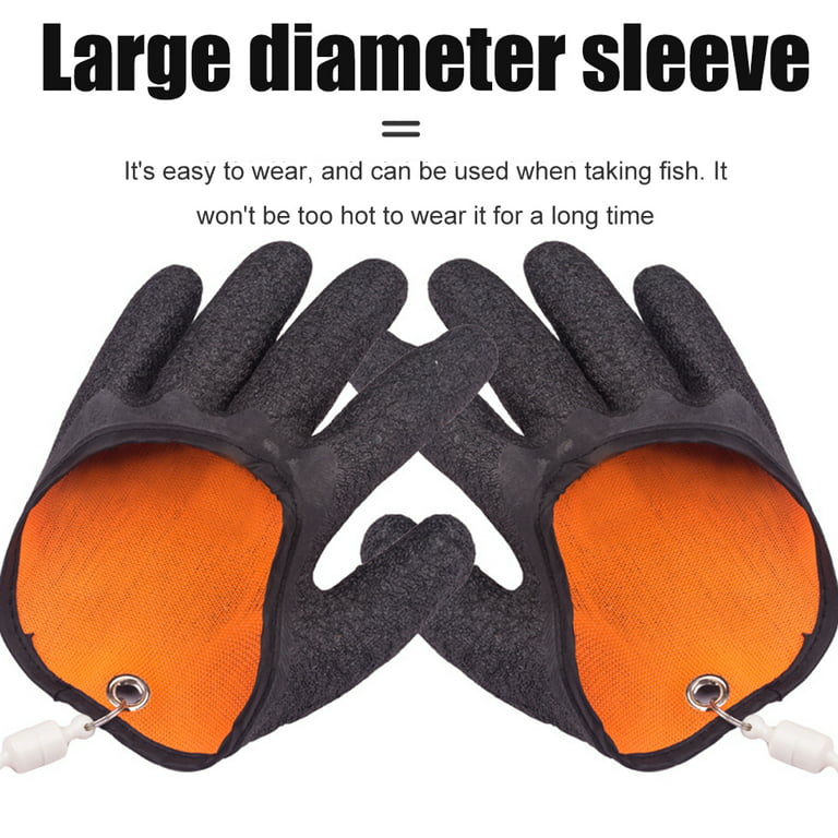 Yfmha Fishing Gloves Magnetic Anti-Slip Catching Fish Hunting Gloves (Right Hand), adult Unisex, Black