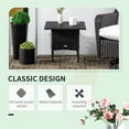 thumbnail image 3 of Black 20" Outdoor Wicker Coffee Table - Patio Side Table with Metal Frame & PE Rattan Weave for Garden, Balcony & Entryway - 19.7" x 19.7", 3 of 7