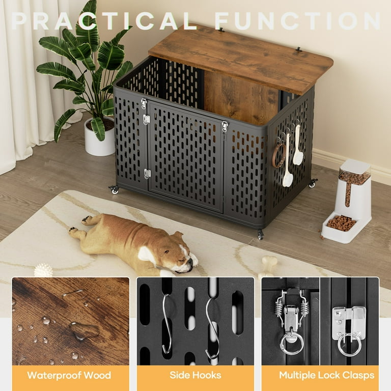 Naipo Heavy Duty Large Dog Crate Furniture, Chew Proof