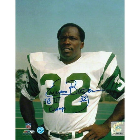 NFL - Emerson Boozer Autographed New York Jets 8x10 Photograph - Inscribed "SB III Champs"