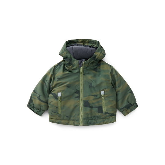 Iceburg Baby Boys Insulated Fleece Jacket with Hood, Midweight, Sizes 3M-12M