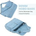 thumbnail image 3 of Denim Hobo Purse Bags Casual Canvas Messenger Shoulder Bag Retro Large Crossbody Satchel Bags for Women and Men, 3 of 7