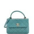 thumbnail image 1 of Pre-Owned Trendy CC Top Handle Bag Quilted Lambskin Small By Rebag, 1 of 8