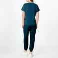 thumbnail image 4 of MLQIDK Scrubs for Women Set Plus Size Scrub Joggers Petite V Neck Scrub Pants and Tops Medical Uniforms Nursing Uniforms Tall Scrubs Blue XS, 4 of 5