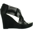 thumbnail image 2 of DIVIANA KEALIE-36 Womens Criss Cross Cut Out Platform Back Zip Wedge Sandals, 2 of 4