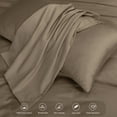 thumbnail image 6 of MooMee Duvet Cover Set Queen 600-TC 100% Extra Long-Staple Cotton Sateen Silky Smooth Luxury (Mocha Brown), 6 of 6