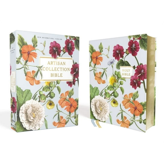 Niv, Artisan Collection Bible, Leathersoft, Blue Floral, Red Letter Edition, Comfort Print, (Hardcover)