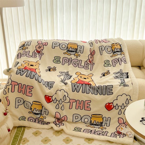Manta de escritorio de lana de cordero de Disney, manta para siesta de oso de fresa, sofá cálido y sencillo, Otoño Invierno zhangyuxiang LED
