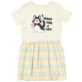thumbnail image 3 of Inktastic I Woof You a Lot with Husky Dog Illustration Girls Toddler Dress, 3 of 5