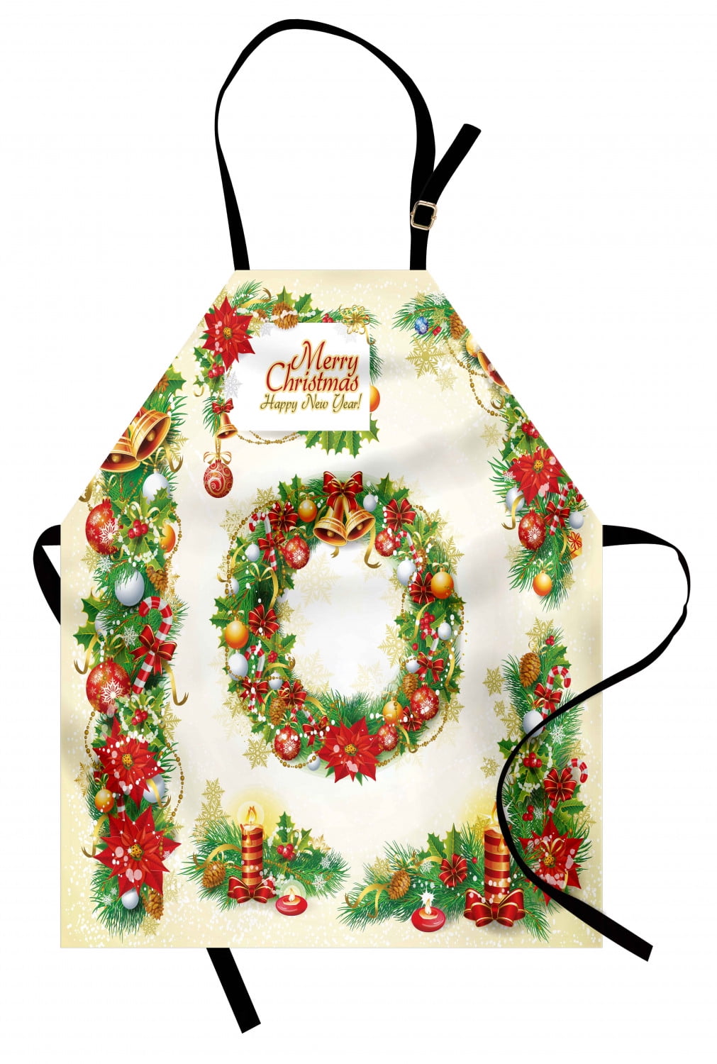 Christmas Apron Old Fashioned Nostalgic Christmas Graphic Banners with a Greeting Text Art Print