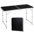 thumbnail image 2 of FASCK  4 ft  Folding Portable Camping Table with Three Adjustable Heights, RV Tables for Inside a Camper, Outdoor, BBQ, Dining, Picnic, Cooking, Beach, Garden, Black, 2 of 6
