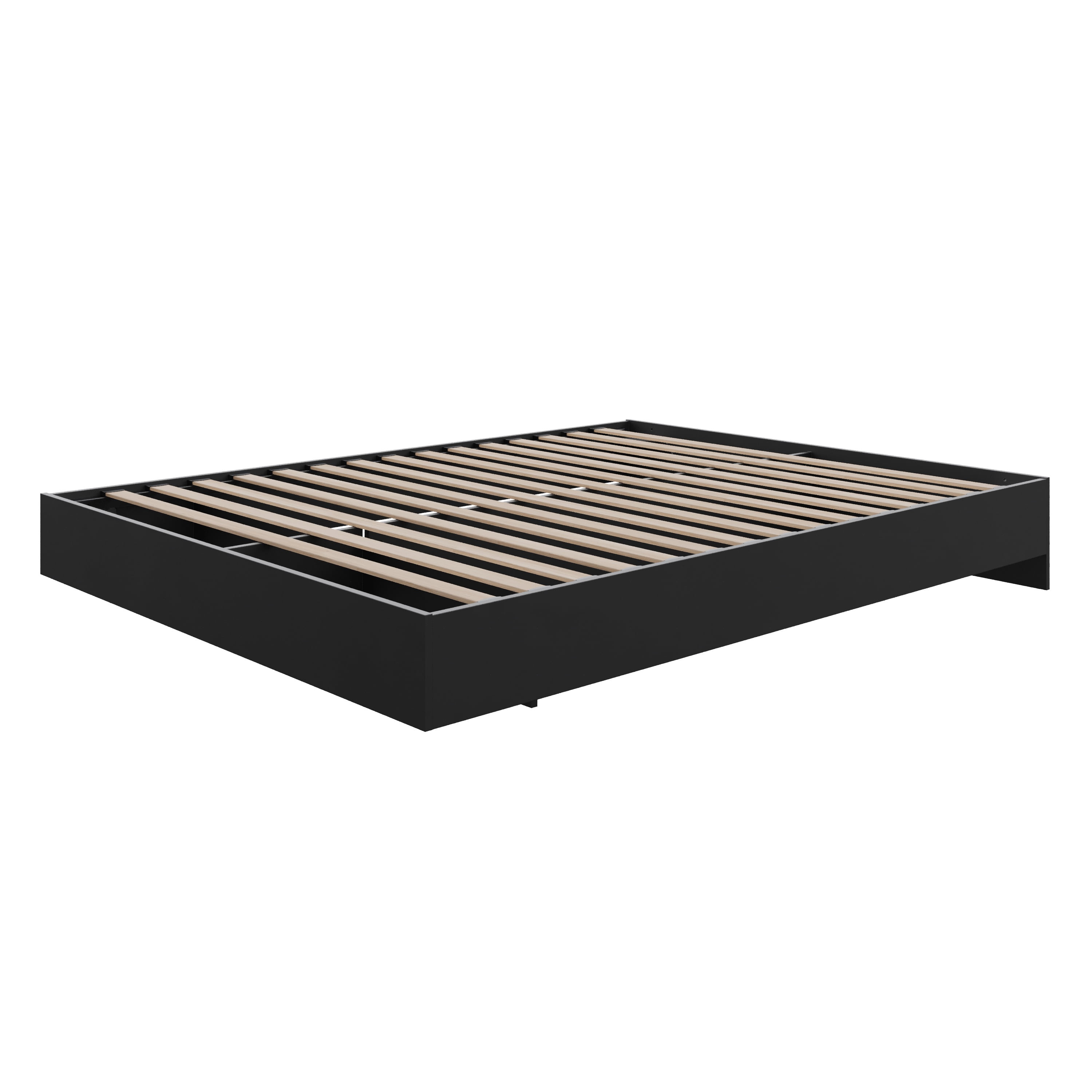 Nexera Queen Size Platform Wood Bed Frame, Black