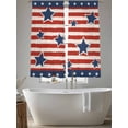 thumbnail image 6 of 4th of July Semi Sheer Window Curtains 72 Inches Long, Independence Day Patriotic Red Striped Blue Star Rod Pocket Voile Chiffon Curtain Light Filtering Drapes for Living Room, 52"x72", 2 Panels, 6 of 9