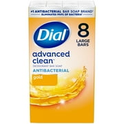 Dial Gold Antibacterial Deodorant Bar Soap, Advanced Clean Deep Cleanse Bar, 4 oz, 8 Bars