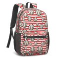 thumbnail image 2 of Baseballs and Stripes Red White 17" School Backpacks for Teens,Waterproof Oxford Fabric,S-Shape Padded Straps for School,Travel,Hiking,Camping, 2 of 6