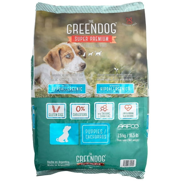 The Green Dog: Super Premium - Puppies - 16.5 Lb Bag Dog Food - Plant Based Protein, Vegan Dry Pet Kibble, Gluten Free, Complete Nutrition