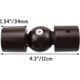 thumbnail image 3 of AIR-Curtain Rods Corner Connector, Wood Elbow Connector Adjustable Curtain Rod Corner Connector Elbow Connector for 3/4 Inch Bay Window Curtain Rods(Brown,2PCS), 3 of 4