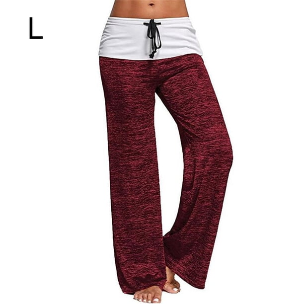 Pantalones deportivos Jumpingount Mujer Leggings Casual Yoga High Rise Rojo L AP002116-03