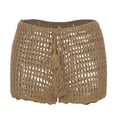 thumbnail image 5 of XINMidd Women's Summer Solid Color Handwoven Beach Swimming Pants Bikini Boy Shorts Swimsuit for Women Womens Swim Bottoms Shorts Skirt Swimsuits for Women High Waist Swim Short Swim Pants Men, 5 of 8