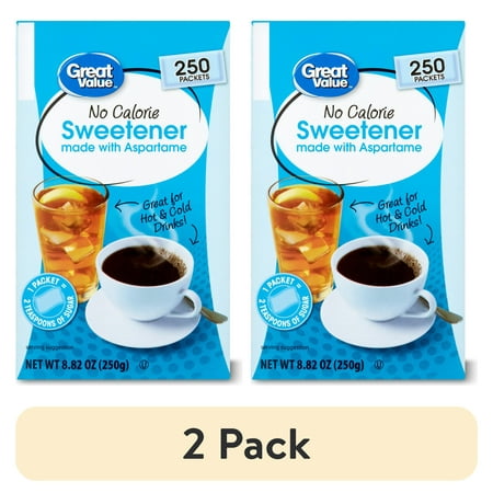 (2 pack) Great Value No Calorie Sweetener 8.82 oz 250 Count