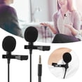 thumbnail image 3 of YLSHRF Collar Clip Microphone, Mini Two Head Microphone High Sensitivity Mobile Phone Microphone For Singing, Live Broadcast, Recording And Interview, 3 of 8