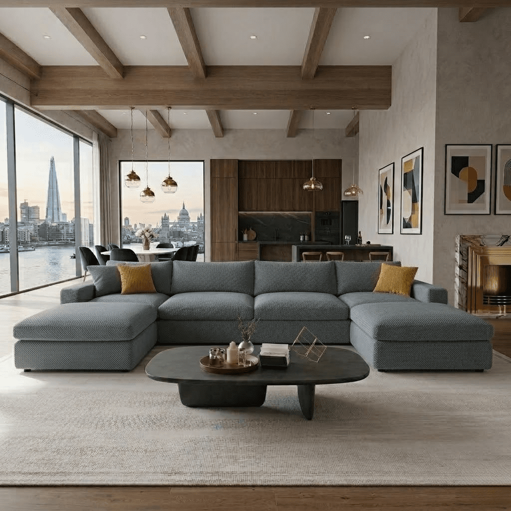 Howcool Cloud Couch Modular Sectional Sofa 6 Seat 160" U Shaped Convertible Couch Chenille Thick Cushion with 2 Storage Ottomans and Toss Pillows Washable Removable Cover for Living Room,Light Gray