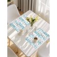thumbnail image 5 of Teal Blue Grey Botanical Placemats Set of 12, Spring Floral Summer Farmhouse Placemats for Dining Table, Place Mats for Kitchen Tabletop, Waterproof Wipeable Dining Table Mats Set, 5 of 9