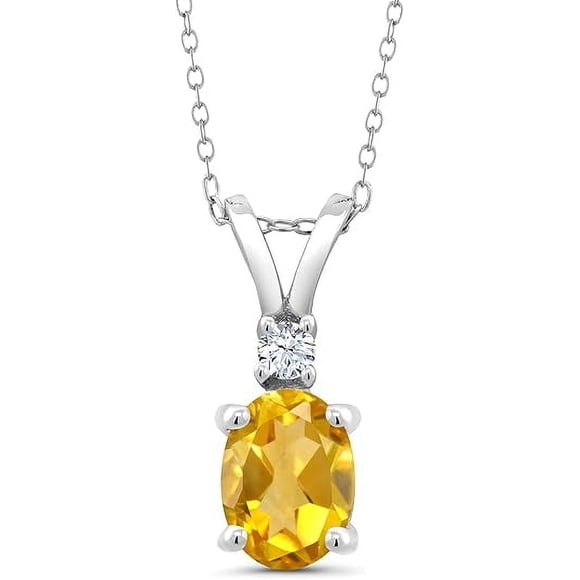 Natural Yellow Sapphire Pendant Necklace for Women in Sterling Silver (Grade-AAAA | 4mm) September Birthstone Jewelry Gift for Her Birthday Wedding Anniversary