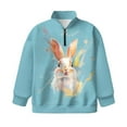 thumbnail image 4 of Uourmeti Oil Painting Rabbit Youth Girls Winter Hoodies Half Zip Sweatshirt Pullover Sweatshirts Warm Cozy for Cold Weather Casual Daily Wear Size 9-10, 4 of 7