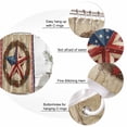 thumbnail image 6 of Shower Curtain Bathroom Set Independence Day USA Flag Star Waterproof Fabric Shower Curtains with Grommets&Hooks, Retro Farm Wood Board Privacy Bath Curtain for Bathtub 72x72in, 6 of 9