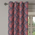 thumbnail image 2 of Ambesonne Retro Grommet Curtain, Shabby Damask Rococo, 50" x 108", Dark Coral Blue Grey, 2 of 6