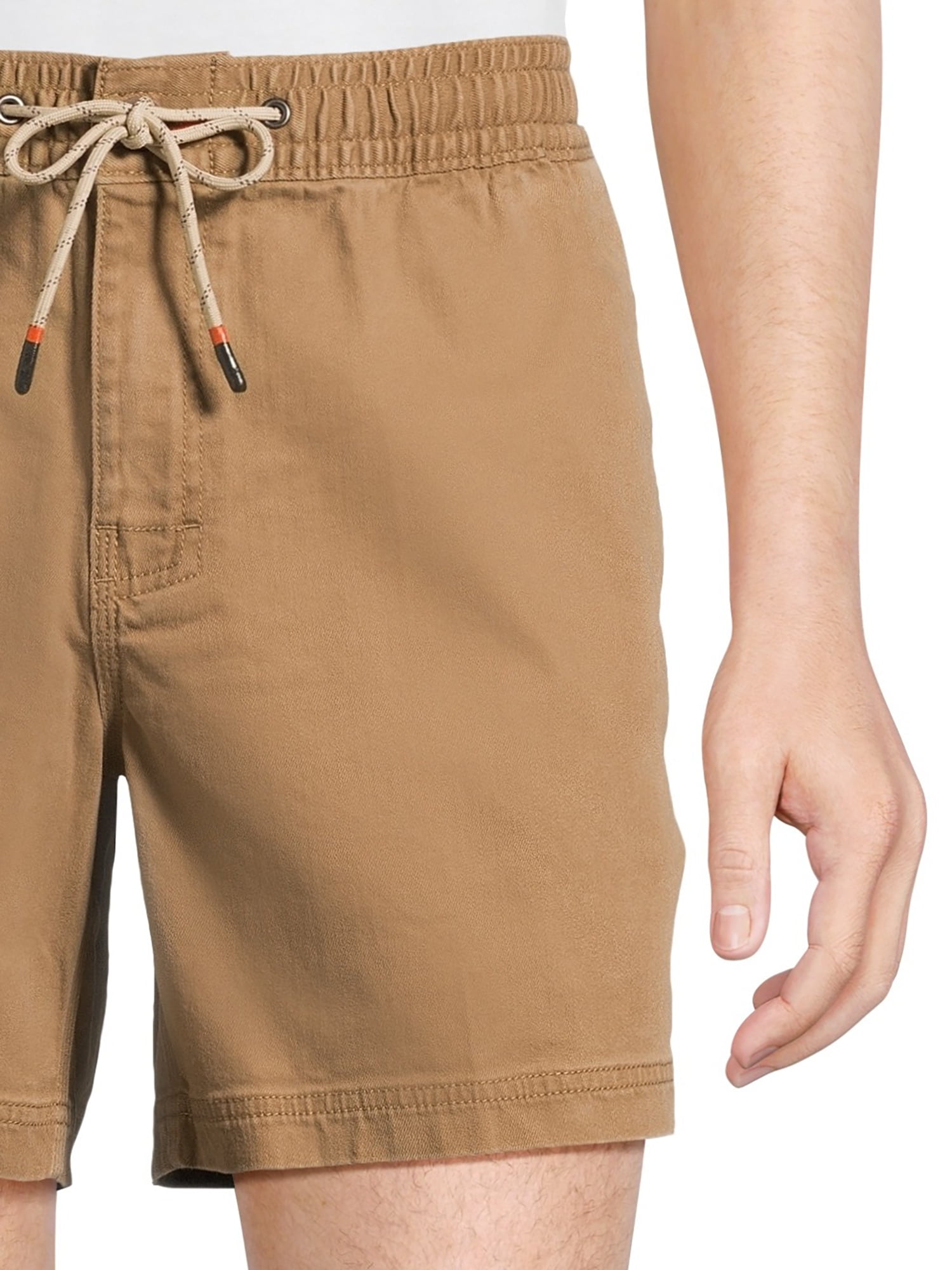 George Men's and Big Men's Twill Pull On Shorts with Drawstring Waist, 8" Inseam, Sizes S-2XL