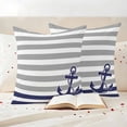 thumbnail image 4 of Pack of 2 Outdoor Pillow Covers 16x16 Inch Waterproof Anchor Gray Throw Pillow Covers,Decorative Couch Pillow Case Sham Modern Navy Blue White Striped Nautical Patio Garden Pillowcases Cushion Covers, 4 of 8