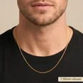 thumbnail image 4 of Tilo Jewelry Yellow Gold Plated 925 Sterling Silver Franco Chain Necklace with Secure Lobster Lock | 1.75mm - 22 Inch | Everyday Necklace for Men, Women, Unisex, 4 of 13