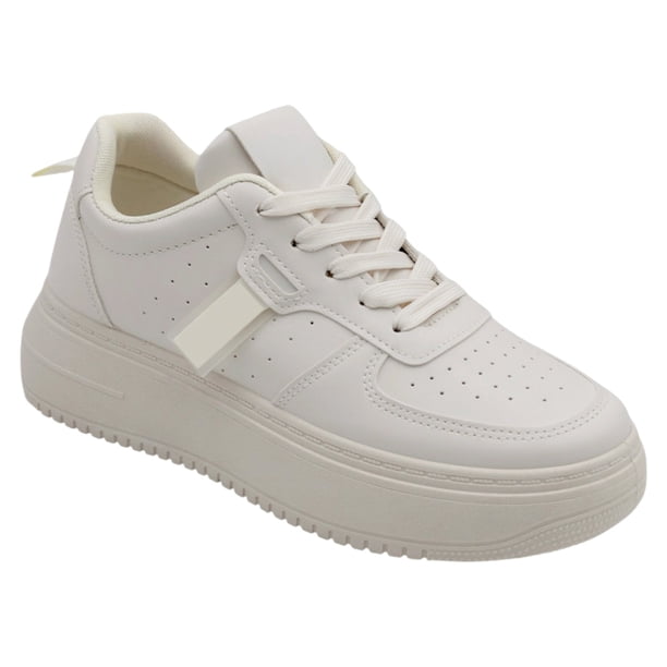 Tenis con cordones Exterior Piel vegana Color Beige Para Mujer De RBCOLLECTION