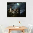 thumbnail image 2 of Nawypu Medieval Architecture - Gothic Castle Of 's Castle - Romania Mystical Night View Poster Wall Art Painting Canvas Wall Decor Modern Family Home Bedroom Background Decor, 2 of 4