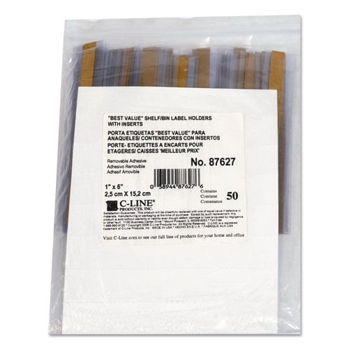 Self-Adhesive Label Holders, Top Load, 1 x 6, Clear, 50/Pack Self-Adhesive Label Holders, Top Load, 1 x 6, Clear, 50/Pack
