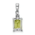 thumbnail image 3 of FB Jewels Sterling Silver Rhodium Peridot & Diamond Pendant, 3 of 3