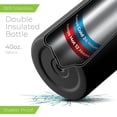 thumbnail image 3 of Botella de agua SIPX de 40 oz a prueba de fugas de acero inoxidable negra, 3 of 8
